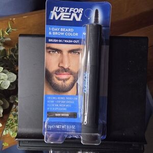 Beard & Brow Color Dark Brown 💪 1-Day Wash Out Gray Coverage NWT